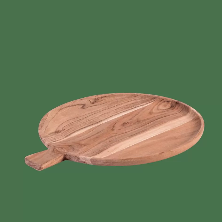 CASA ACACIA CHIC Assiette Avec Manche Naturel Discount