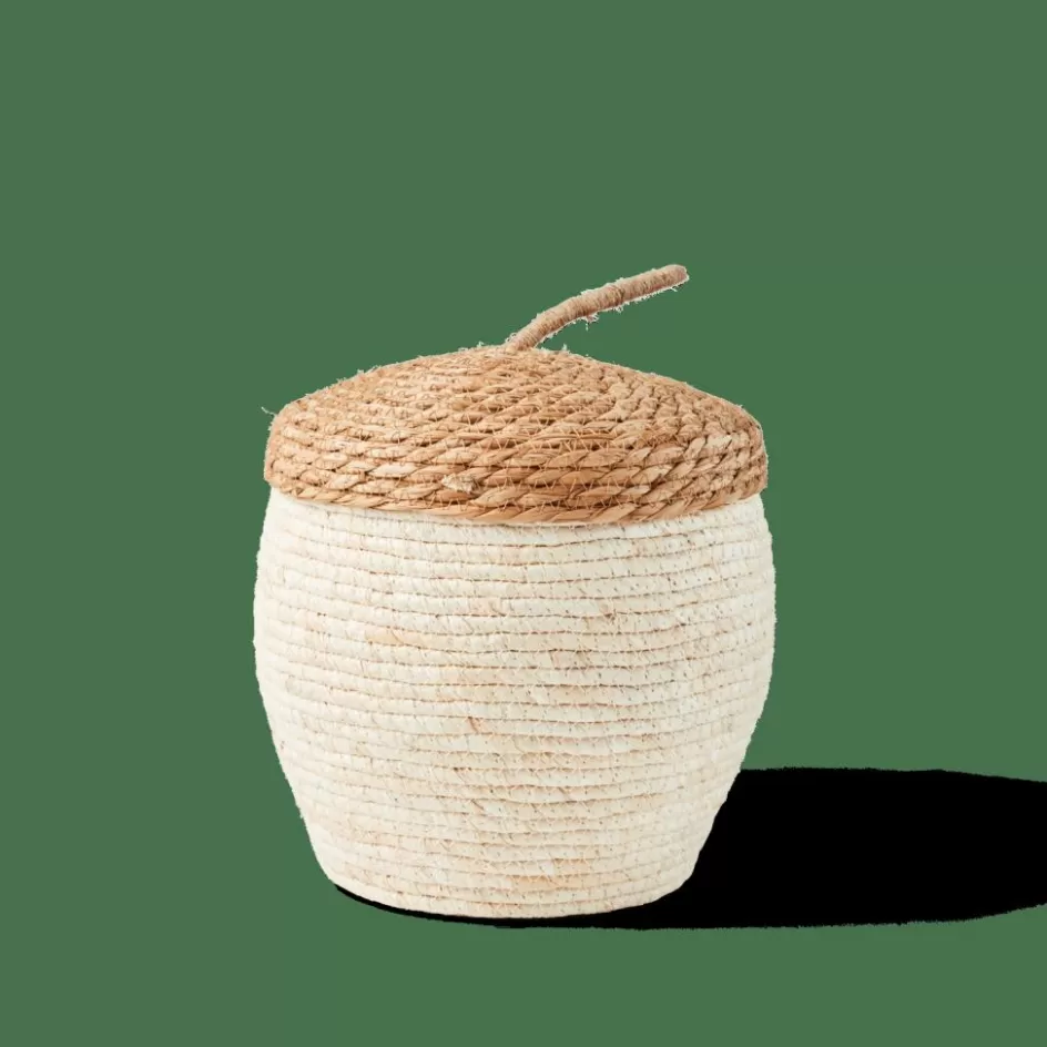 CASA ALVIN Panier De Rangement Avec Couvercle Brun, Naturel Shop