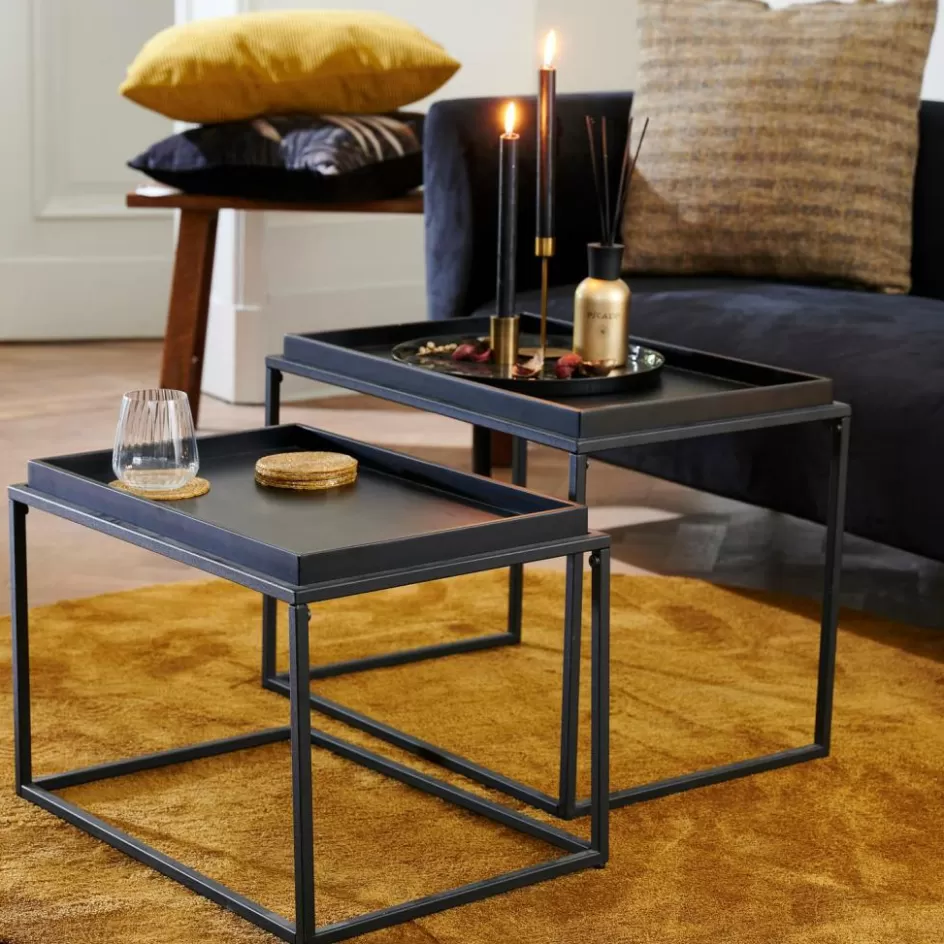 CASA APOLLO Table D'appoint Set De 2 Noir Shop