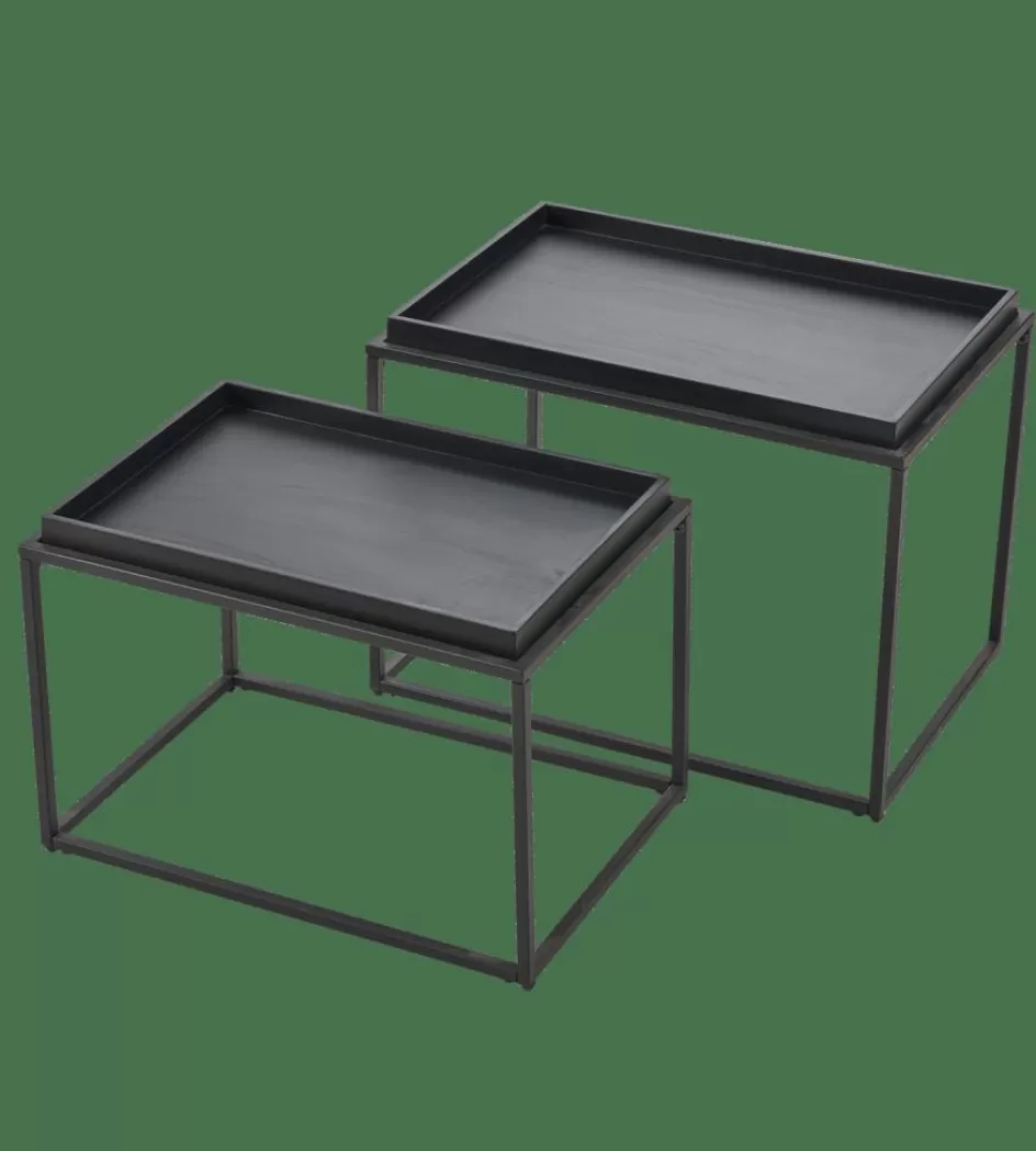 CASA APOLLO Table D'appoint Set De 2 Noir Shop