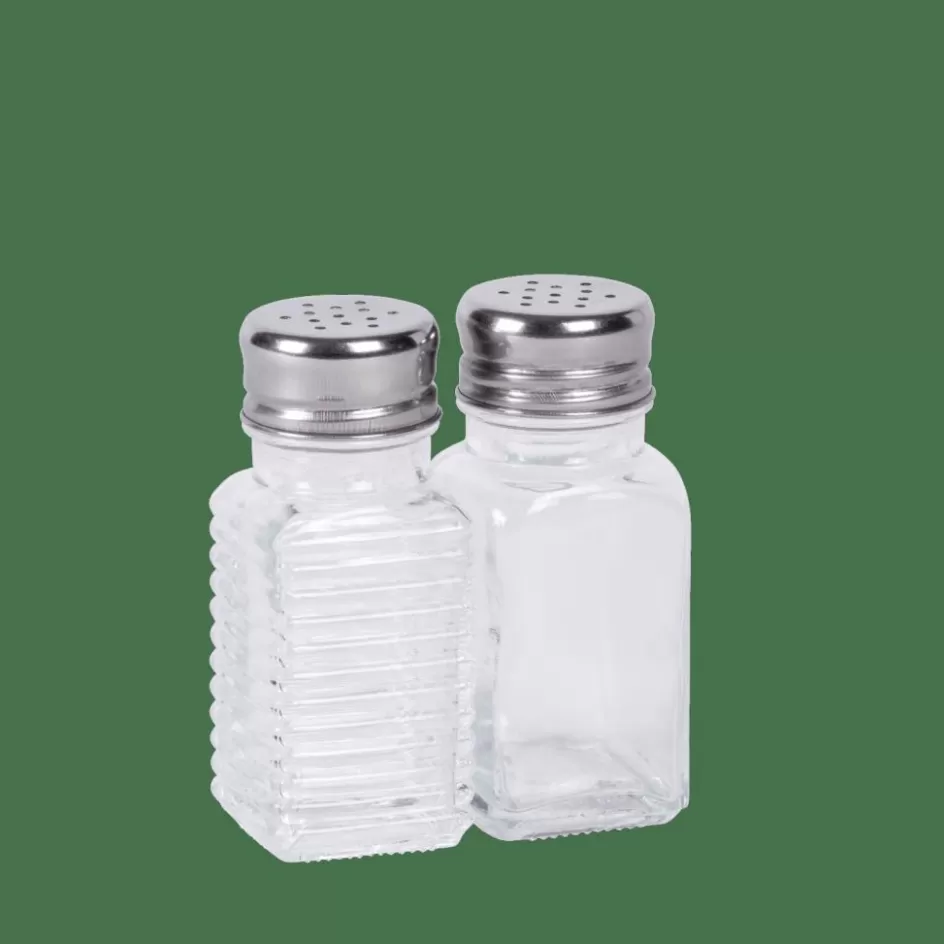 CASA BASIC Set Salière Et Poivrier Argent, Transparent Cheap