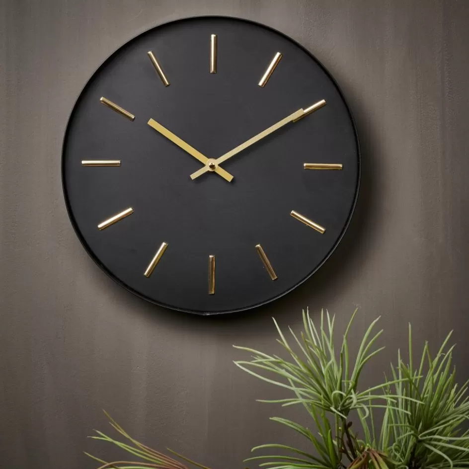 CASA BLACK Horloge Murale Noir Cheap