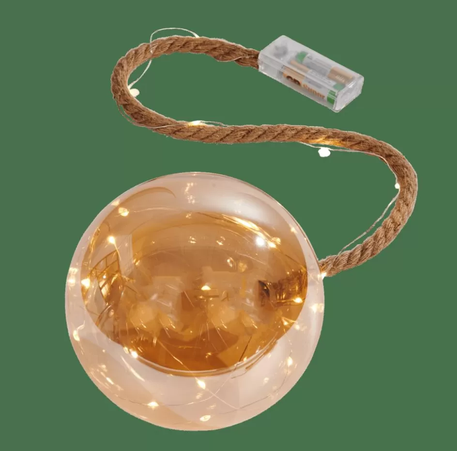 CASA BLOXEM Boule Déco Avec 21 LEDs Doré Sale