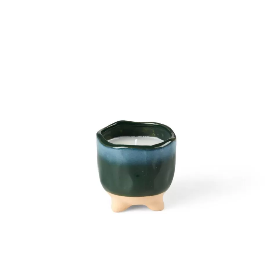 CASA CERAMIC Bougie Dans Un Pot Bleu Flash Sale