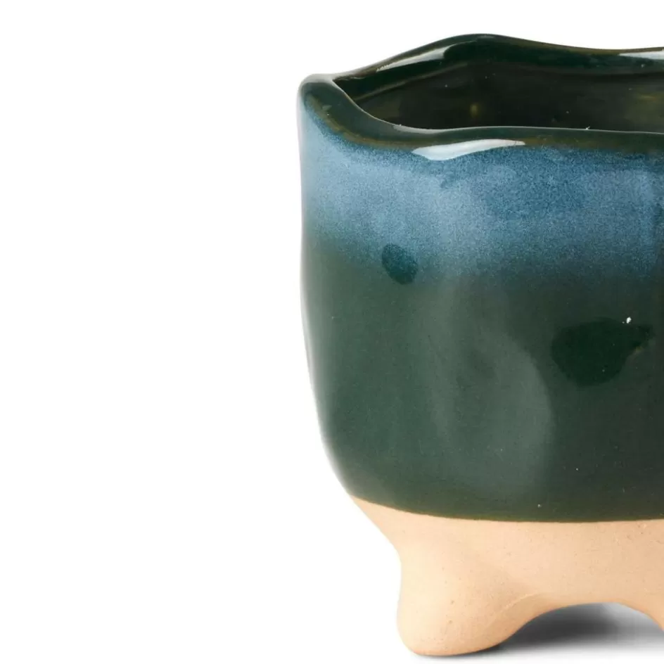 CASA CERAMIC Bougie Dans Un Pot Bleu Flash Sale