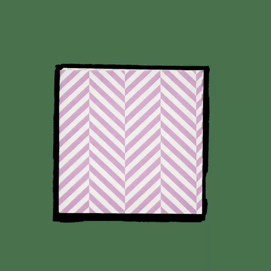 CASA CHEVRON Set De 20 Serviettes Mauve Best