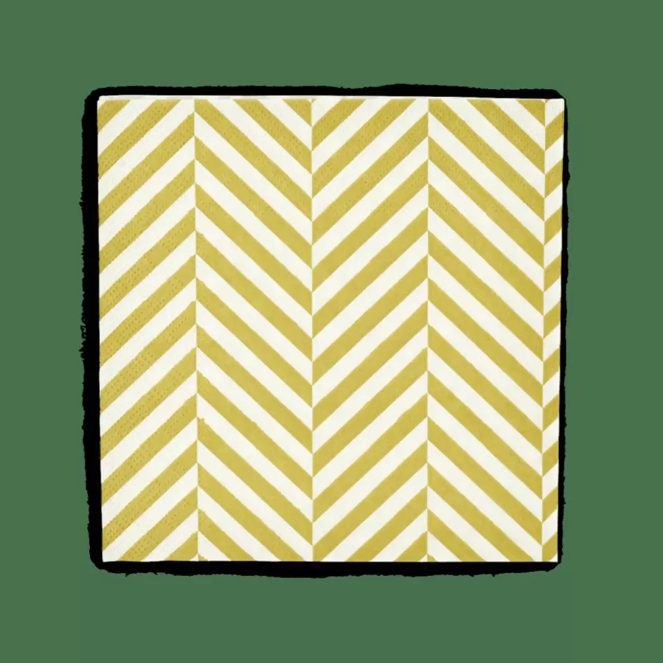 CASA CHEVRON Set De 20 Serviettes Vert Shop