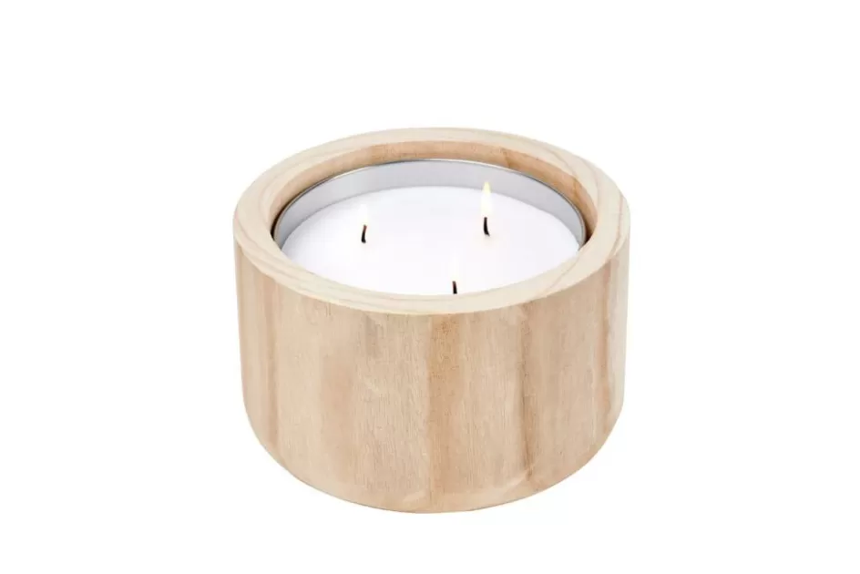 CASA CITRONELLA WOOD Bougie De Jardin Blanc Fashion