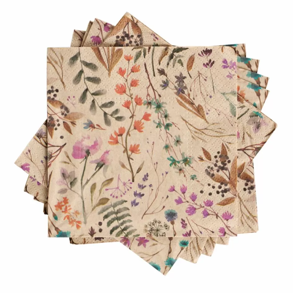 CASA ECO DRIED FLOWER Set De 20 Serviettes Multicolore Best Sale