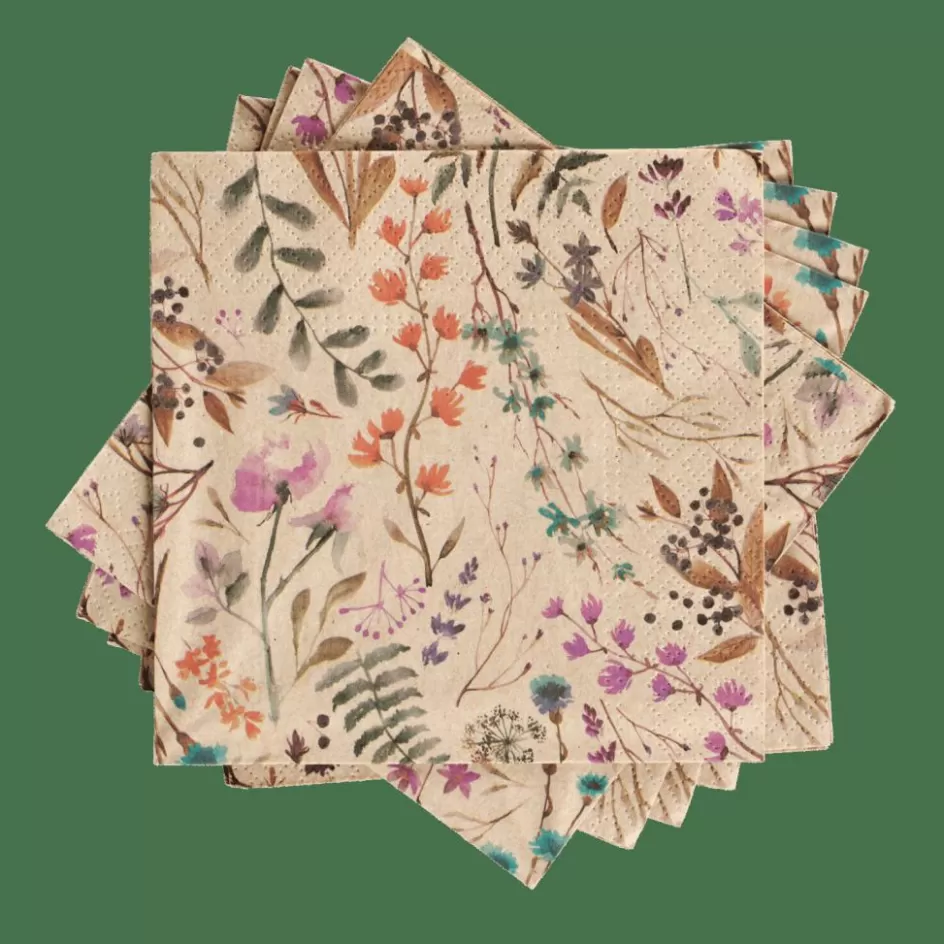 CASA ECO DRIED FLOWER Set De 20 Serviettes Multicolore Flash Sale