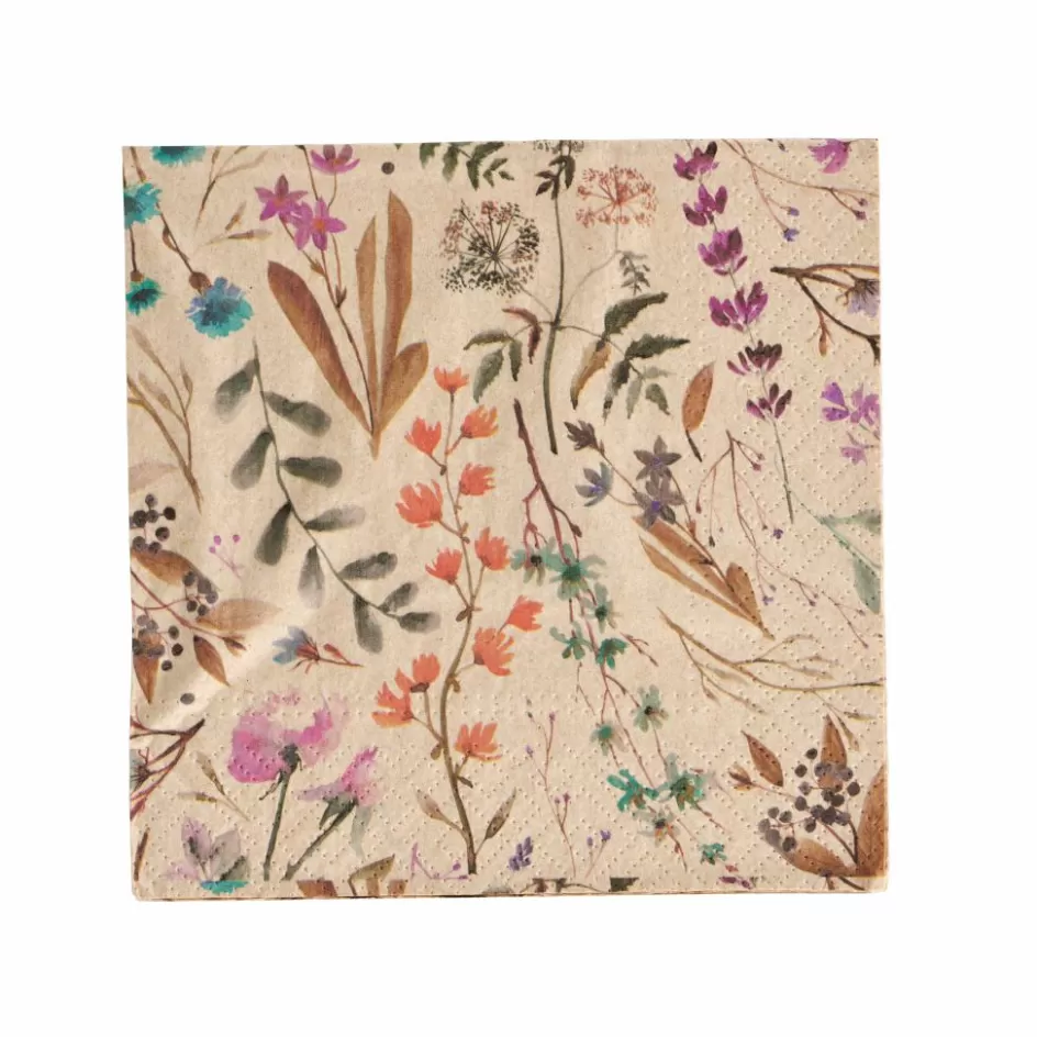 CASA ECO DRIED FLOWER Set De 20 Serviettes Multicolore Best Sale