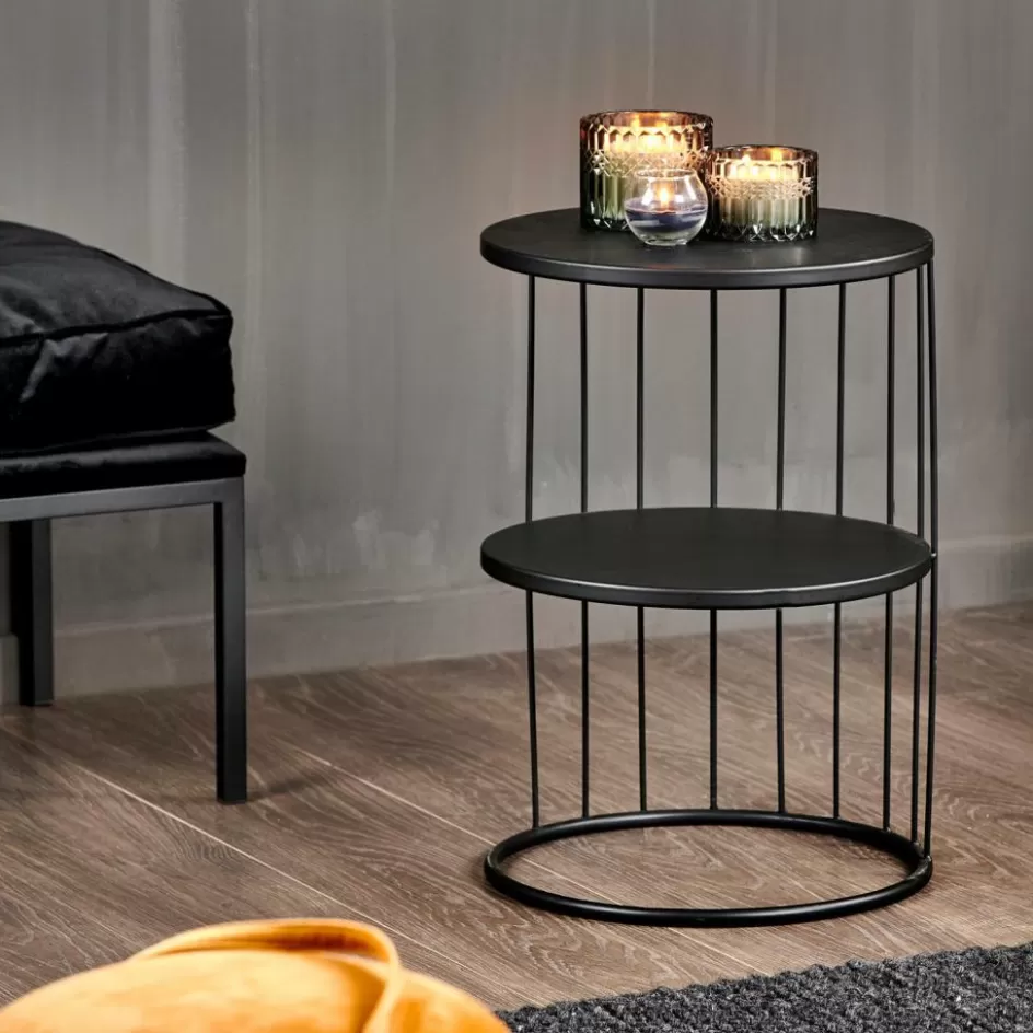 CASA ELMER Table D'appoint Noir Outlet