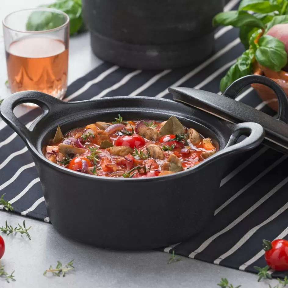 CASA FERO Pot Allant Au Four Avec Couvercle 80 CL Noir Online
