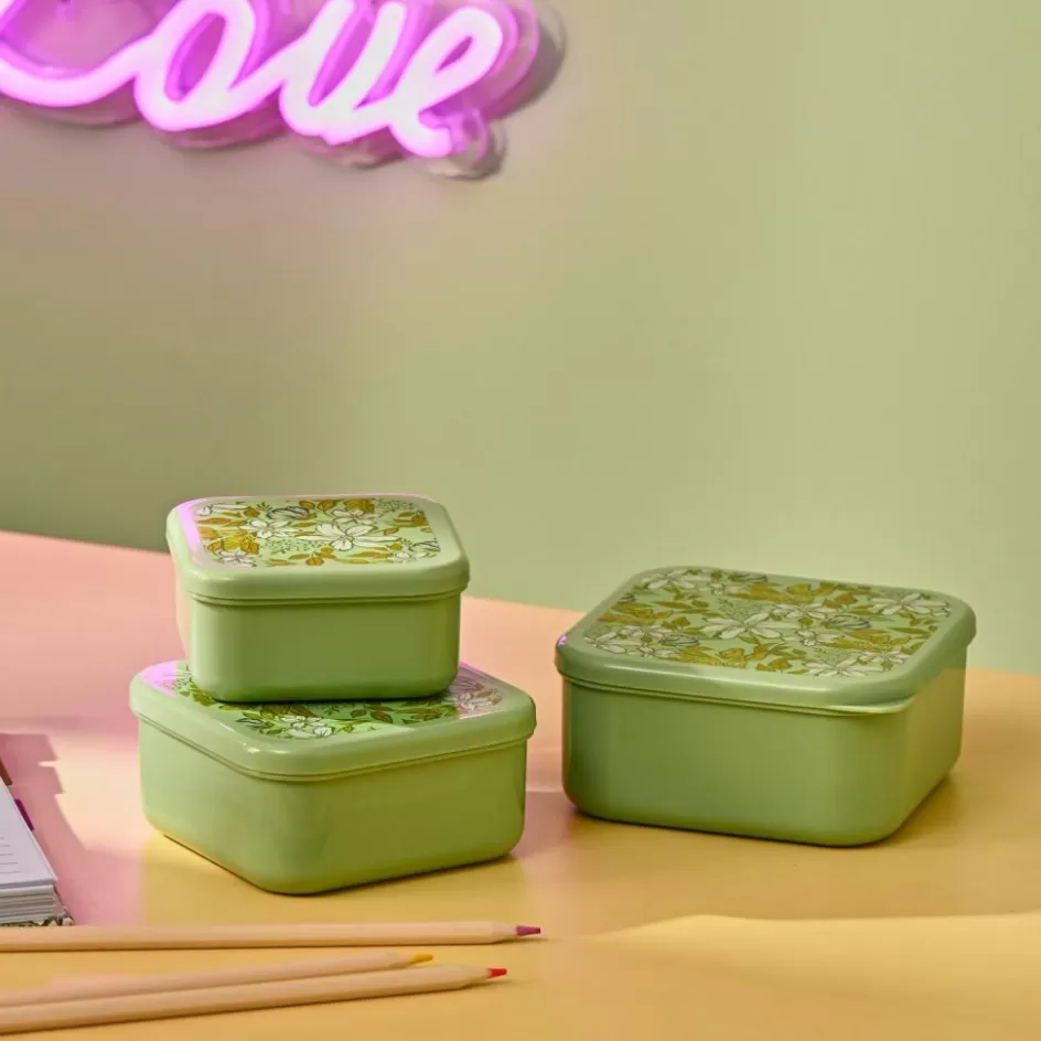 CASA FRESHMOOD Boîtes à Snack Set De 3 Seafoam + Motif Loulou Seafoam (vert) Store