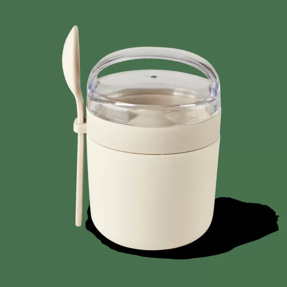 CASA FRESHMOOD Pot à Petit Déjeuner +cuillère 32cl Blanc, Brun, Vert Discount