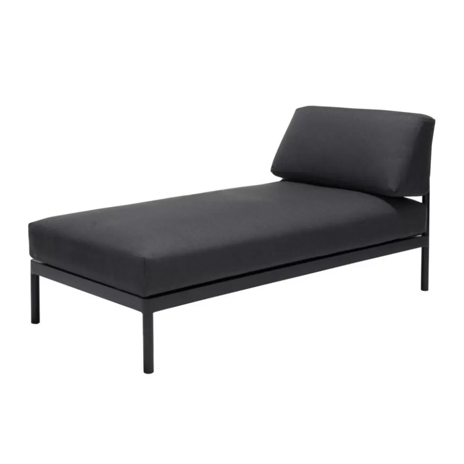 CASA HANNA Chaise Longue Teck Noir New