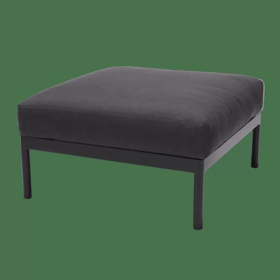 CASA HANNA Lounge Teck Repose-pied Noir, Naturel Fashion