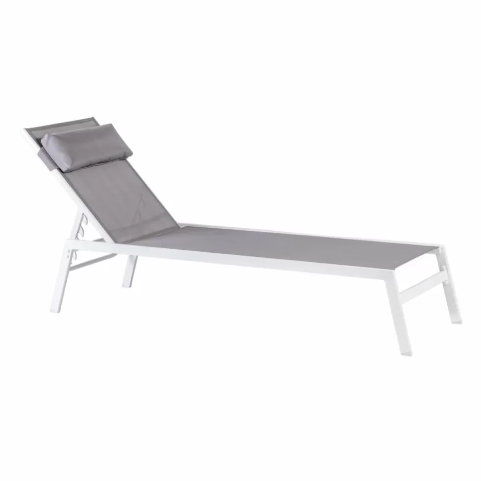 CASA HUGO Chaise Longue Set De 2 Blanc / Gris Cheap