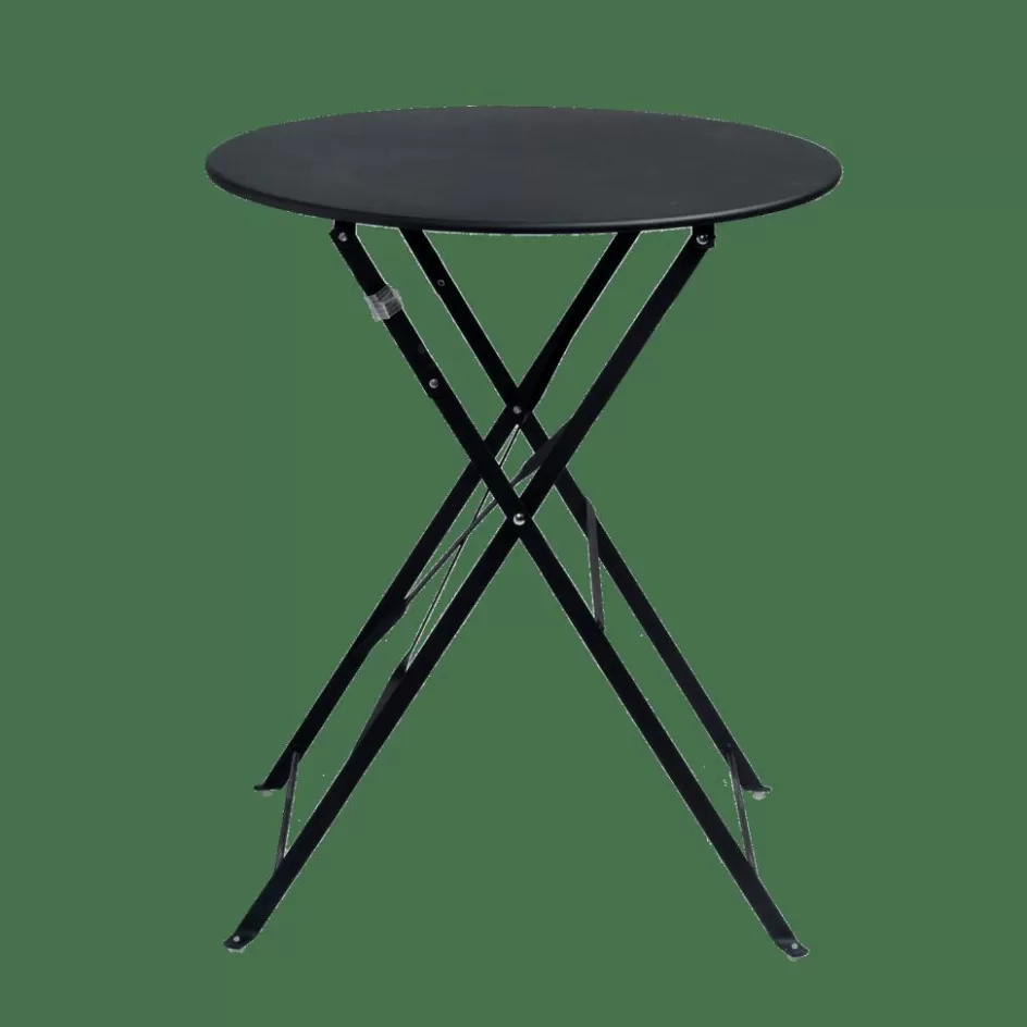 CASA IMPERIAL Table Pliante Rond Noir New