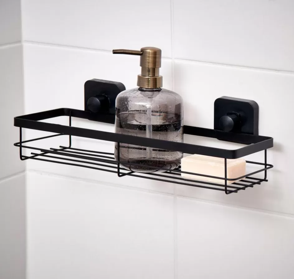 CASA INDUSTRIA Panier De Douche Avec Ventouses Noir Clearance