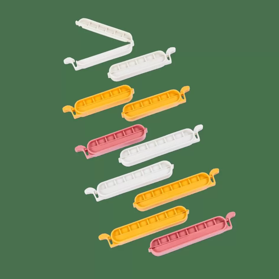 CASA KLIPPER Clips De Fermeture Set De 10 Mélange De Couleurs Gris, Jaune Foncé, Terre Cuite Flash Sale