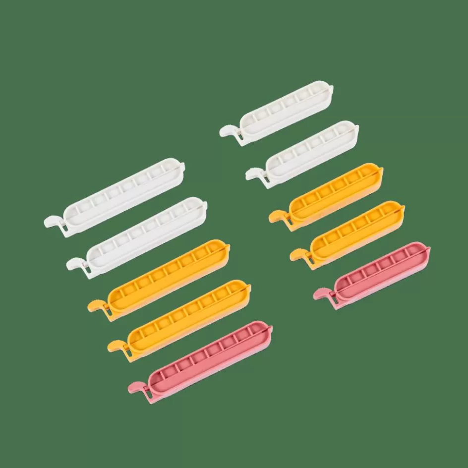 CASA KLIPPER Clips De Fermeture Set De 10 Mélange De Couleurs Gris, Jaune Foncé, Terre Cuite Flash Sale