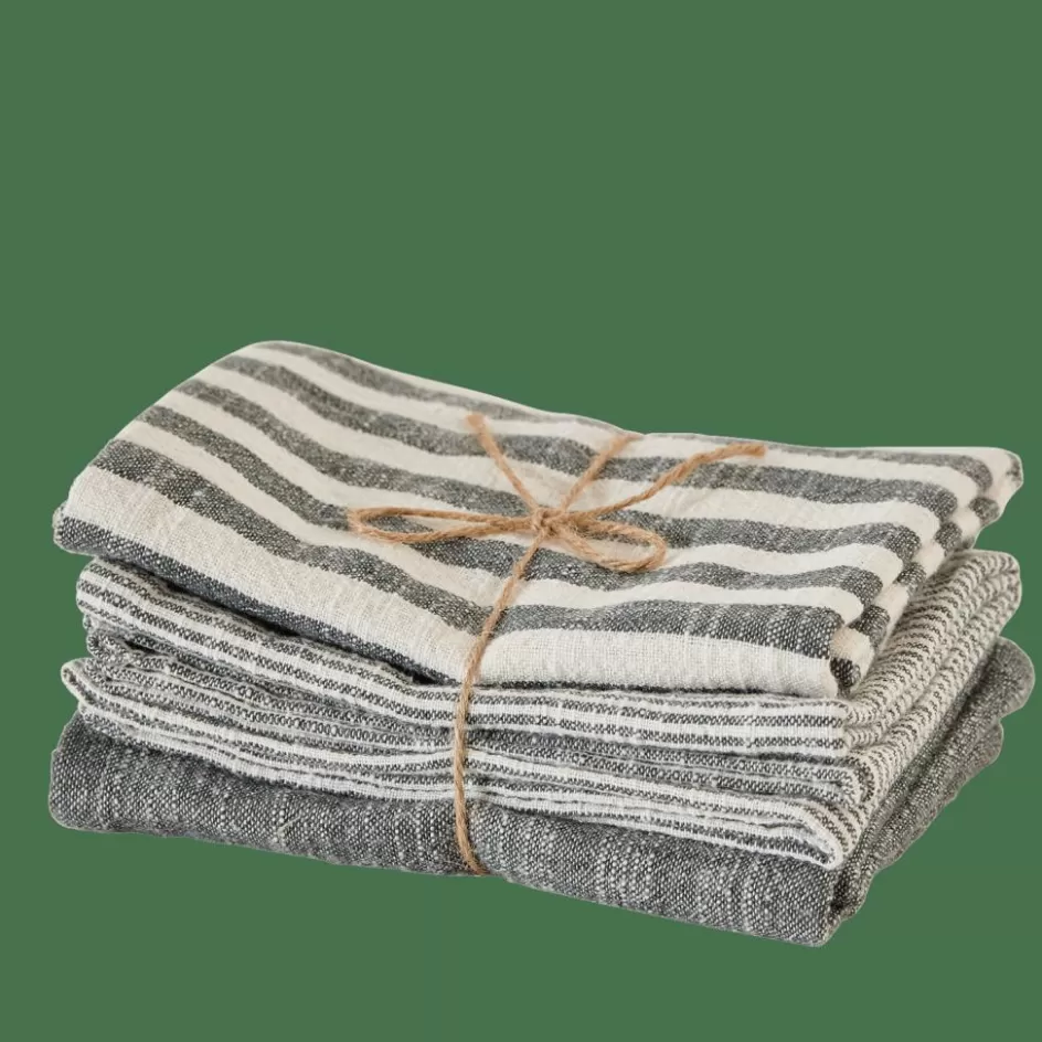 CASA LAURENT Torchons Set De 3 Gris Best