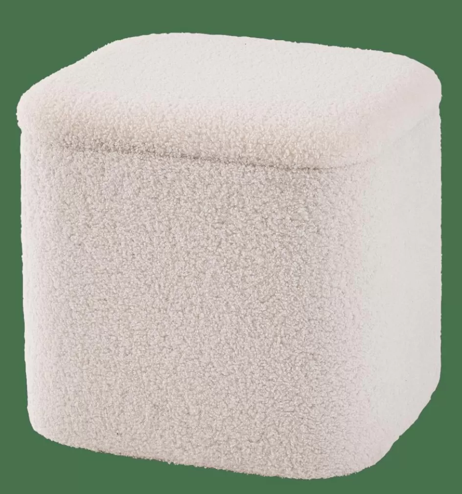 CASA LIAM Pouf Avec Rangement Blanc Flash Sale