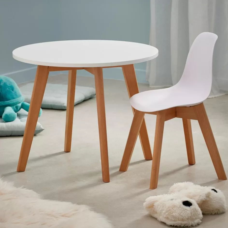 CASA MATHIAS Chaise Pour Enfants Blanc, Naturel New