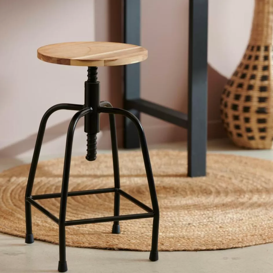 CASA NEW BEDFORD Tabouret Noir, Naturel Shop