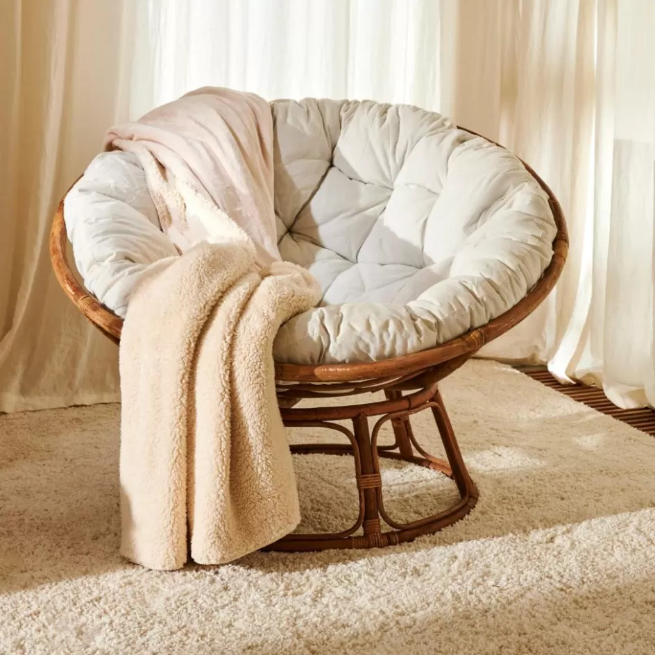 CASA PAPASAN Chaise Lounge Naturel, Blanc Cassé Sale