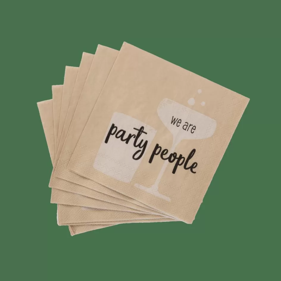 CASA PARTY PEOPLE Set De 20 Serviettes Beige Cheap