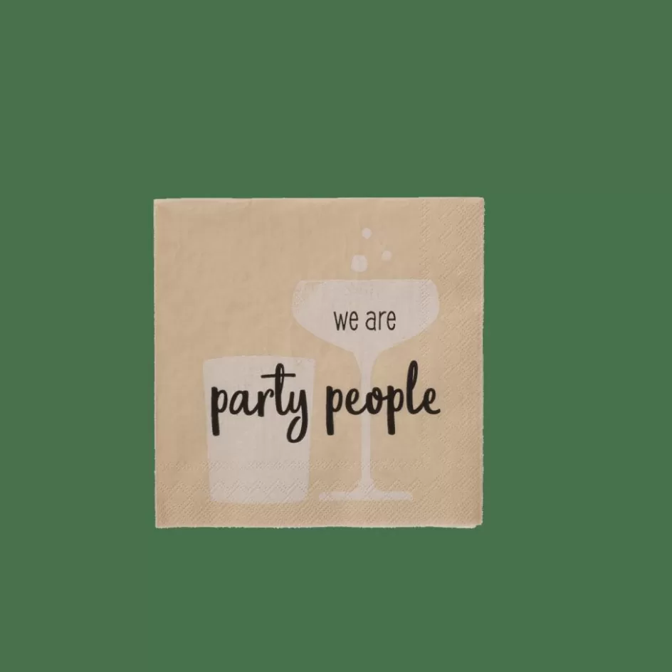 CASA PARTY PEOPLE Set De 20 Serviettes Beige Cheap