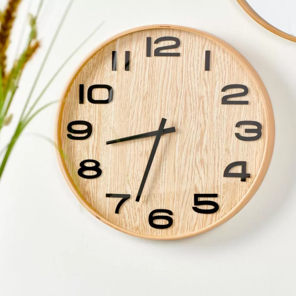 CASA PLYWOOD Horloge Murale Naturel Outlet