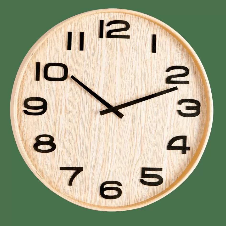 CASA PLYWOOD Horloge Murale Naturel Outlet