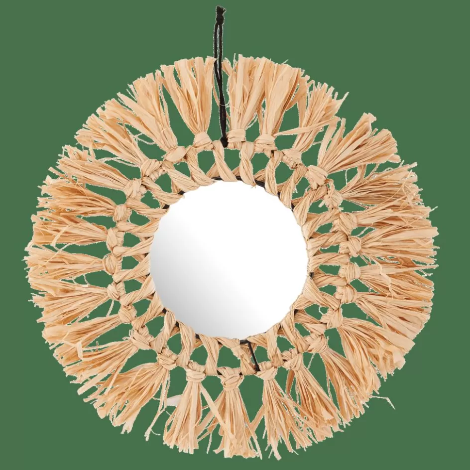 CASA RAFFIA Miroir Naturel Discount