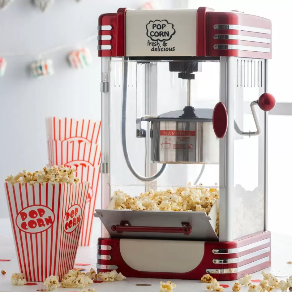 CASA RETRO FUN Machine à Pop-corn XL Rouge Hot