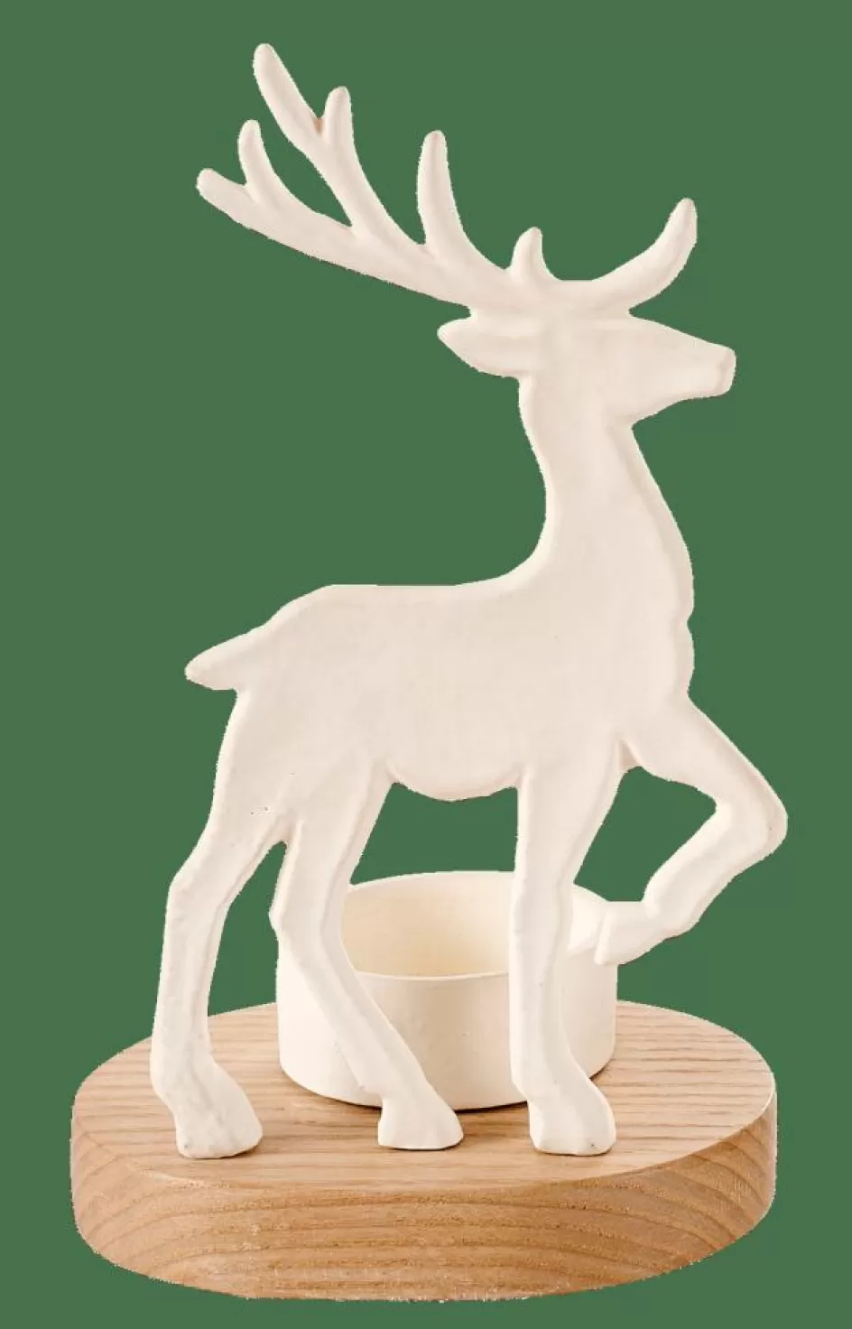 CASA SCANDY DEER Porte-bougie Chauffe-plat Blanc, Naturel New