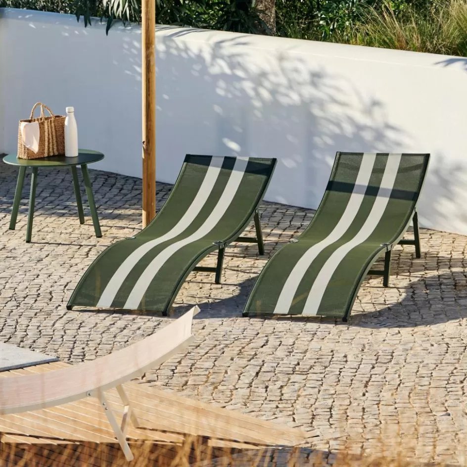 CASA SILVES Chaise Longue Set De 2 Kaki Ray Online