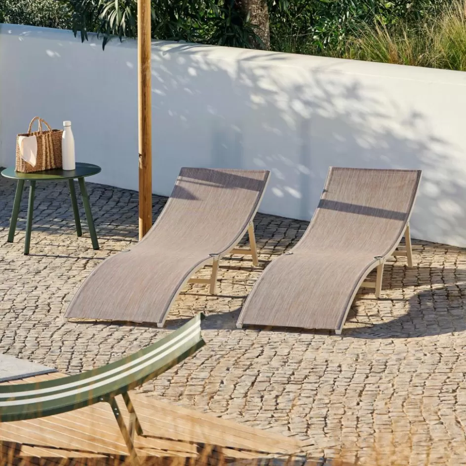 CASA SILVES Chaise Longue Set De 2 Sable Discount