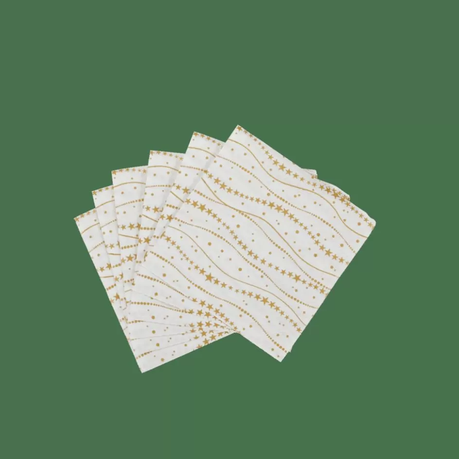 CASA STARS Set De 20 Serviettes Doré Cheap