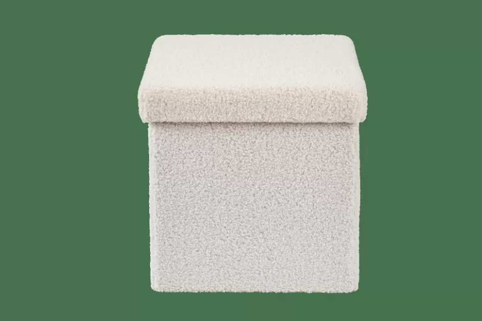 CASA STOR Pouf Pliable Avec Rangement Blanc Outlet