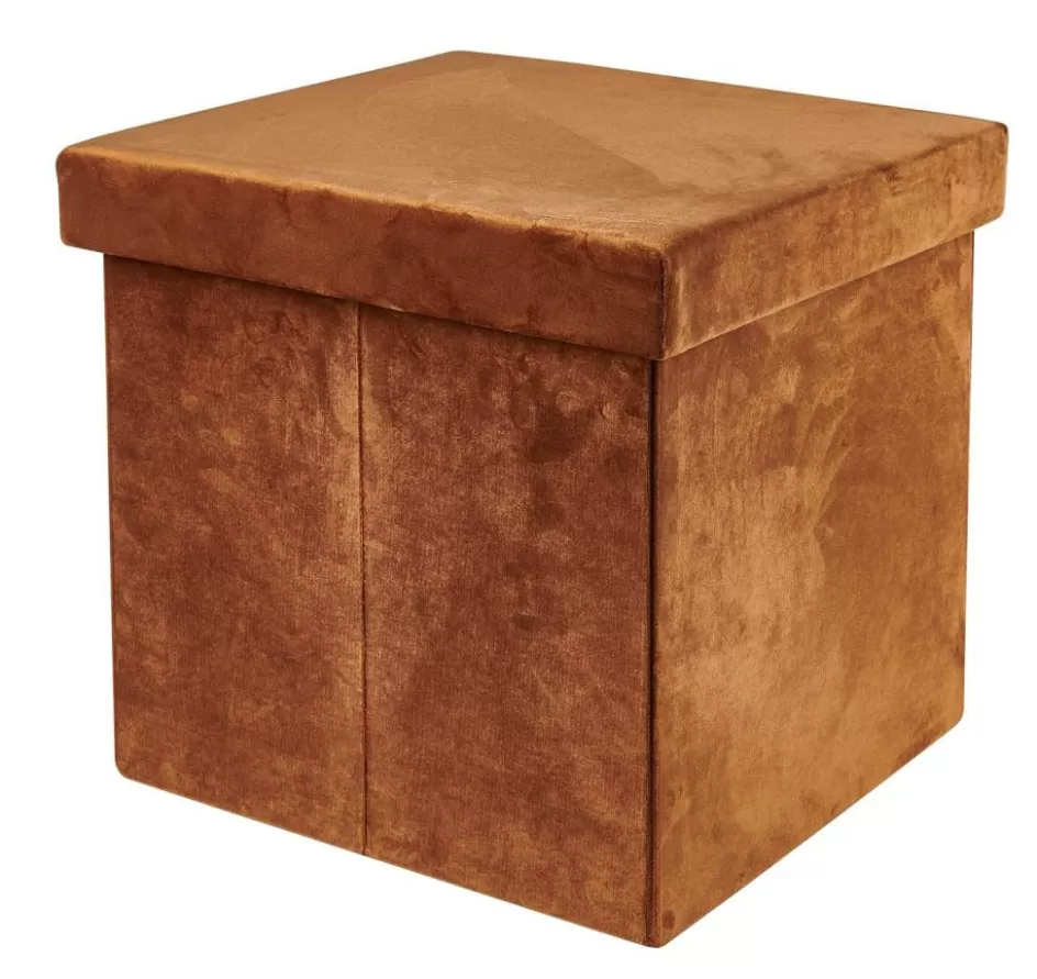 CASA STOR Pouf Pliable Avec Rangement Caramel Store