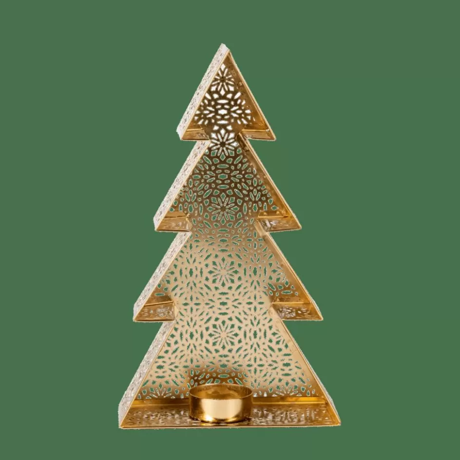 CASA TREE Support Bougie Chauffe-plat Doré Fashion