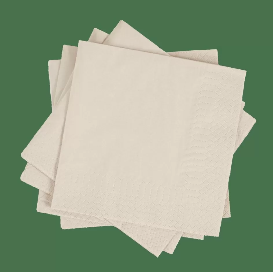 CASA UNI Set De 20 Serviettes Beige Cheap