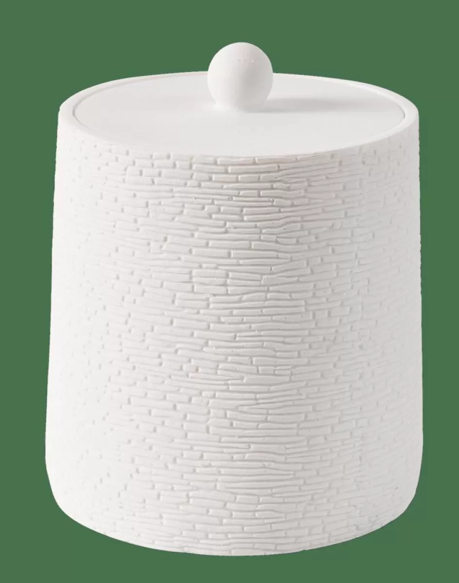 CASA WHITE ELEGANCE Boîte à Coton Avec Couvercle Blanc Flash Sale