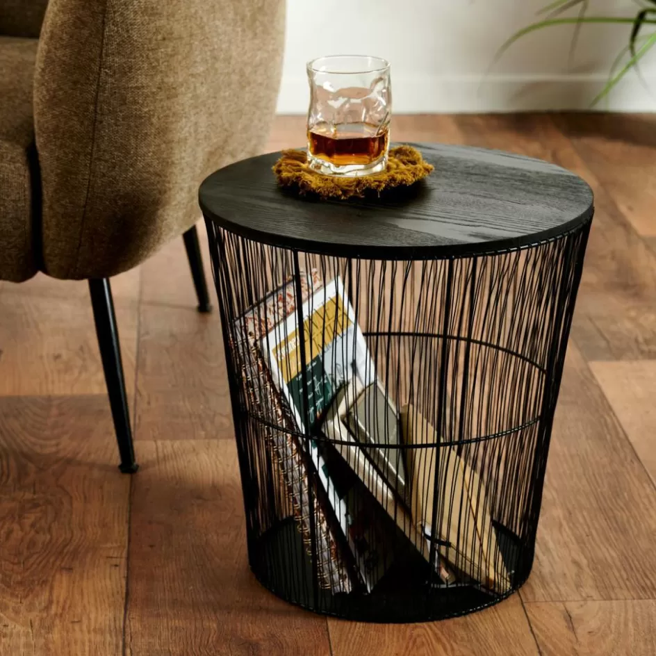 CASA WIRAS Table D'appoint Noir Discount