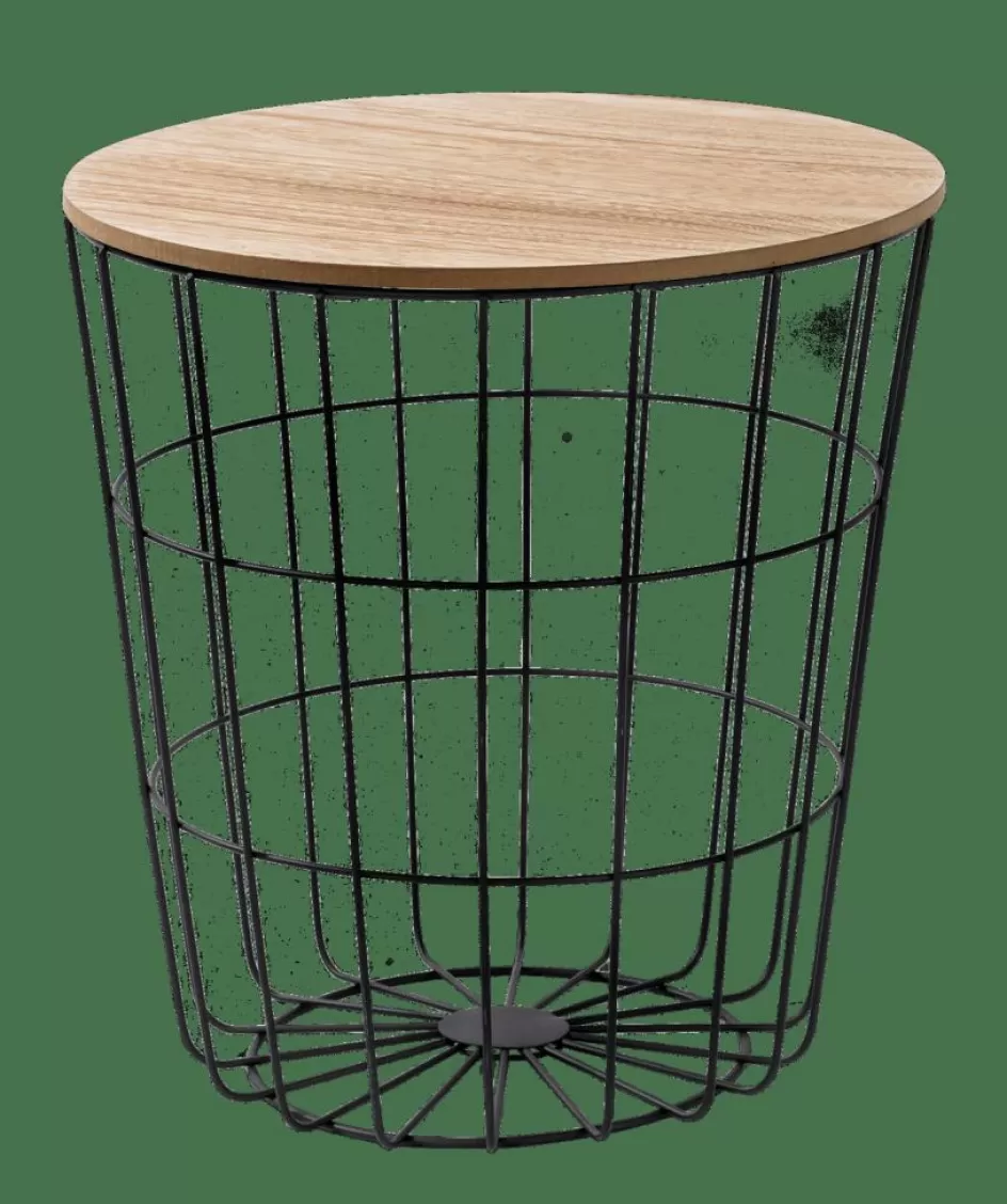 CASA WIRE Table D'appoint Noir, Naturel Best